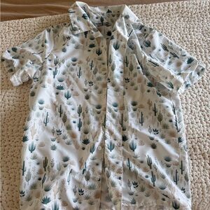 Cactus Print Casual Button Down Shirt